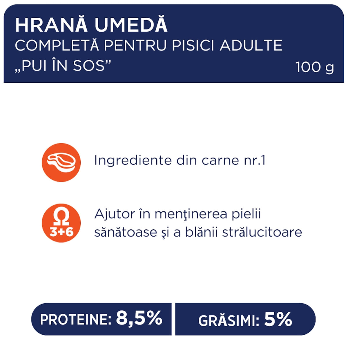 CLUB 4 PAWS Premium, Pui, hrană umedă pisici, (în sos) CLUB 4 PAWS Premium, Pasăre, plic hrană umedă pisici, (în sos), 100g - poza 5