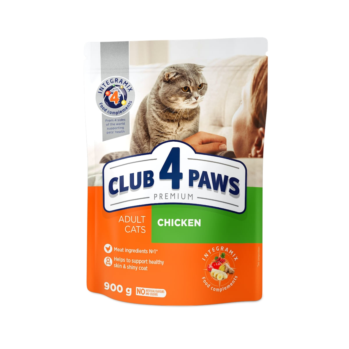 CLUB 4 PAWS Premium, Pui, hrană uscată pisici, 900g - poza 1
