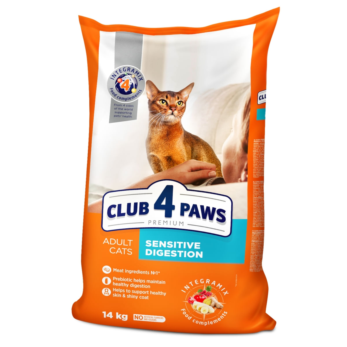 CLUB 4 PAWS Premium Sensitive Digestion, Pui, hrană uscată pisici, sistem digestiv, 14kg - poza 1