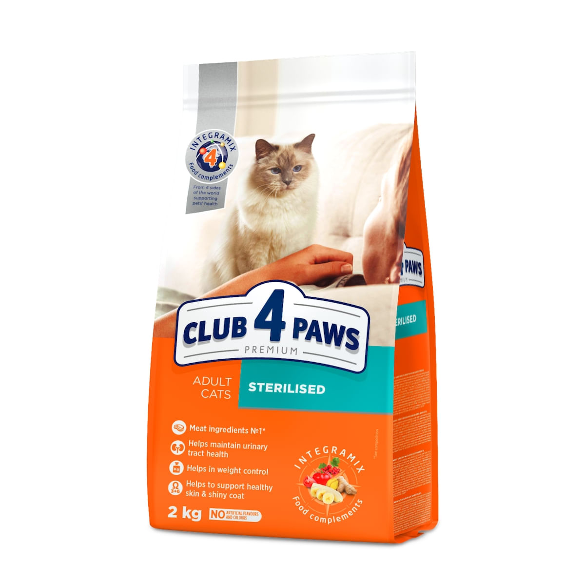CLUB 4 PAWS Premium Sterilised, Pui, hrană uscată pisici sterilizate, 2kg - poza 2
