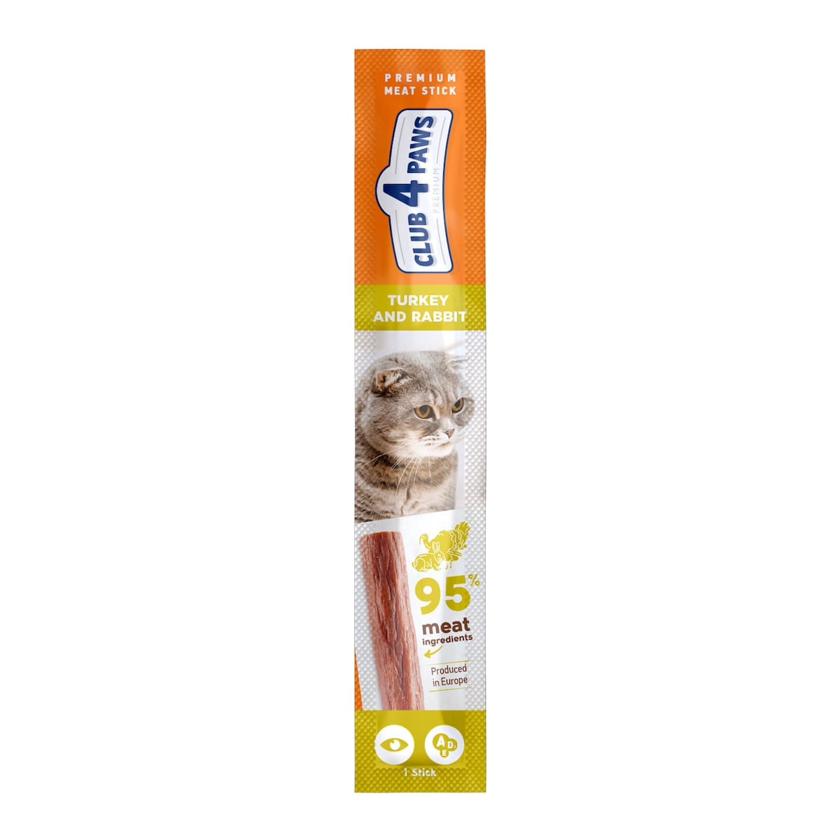 CLUB 4 PAWS Premium Stick, recompense pisici, Baton, Curcan și Iepure, 5g CLUB 4 PAWS Premium Stick, recompense pisici, Baton, Curcan și Iepure, bax, 5g x 10buc - poza 1