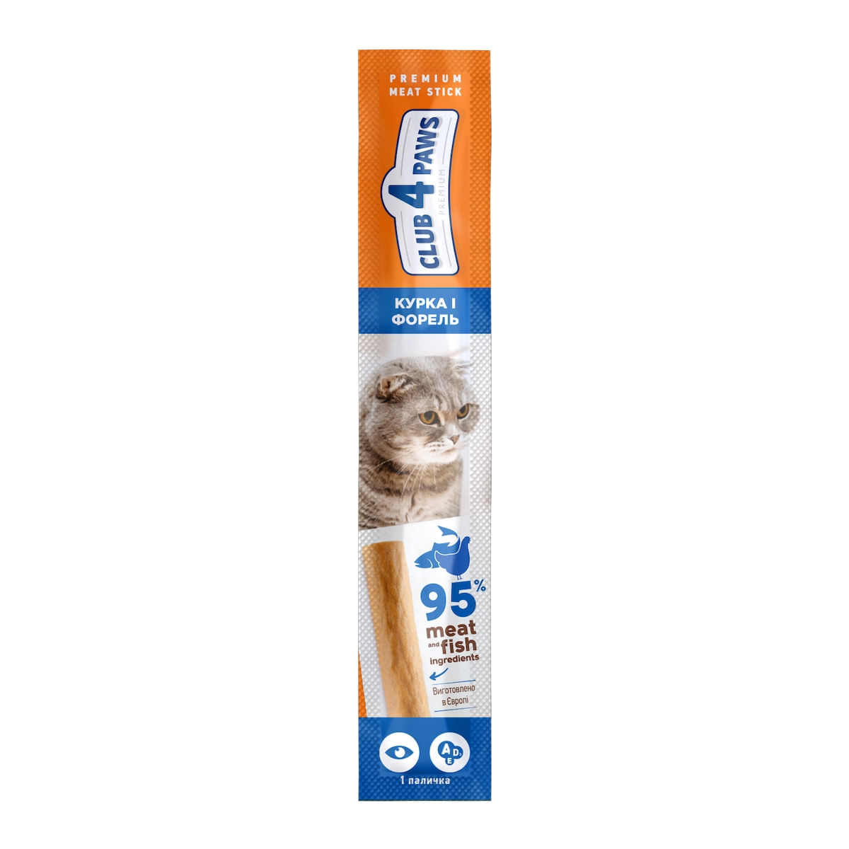 CLUB 4 PAWS Premium Stick, recompense pisici, Baton, Găină și Păstrăv, 5g - poza 2