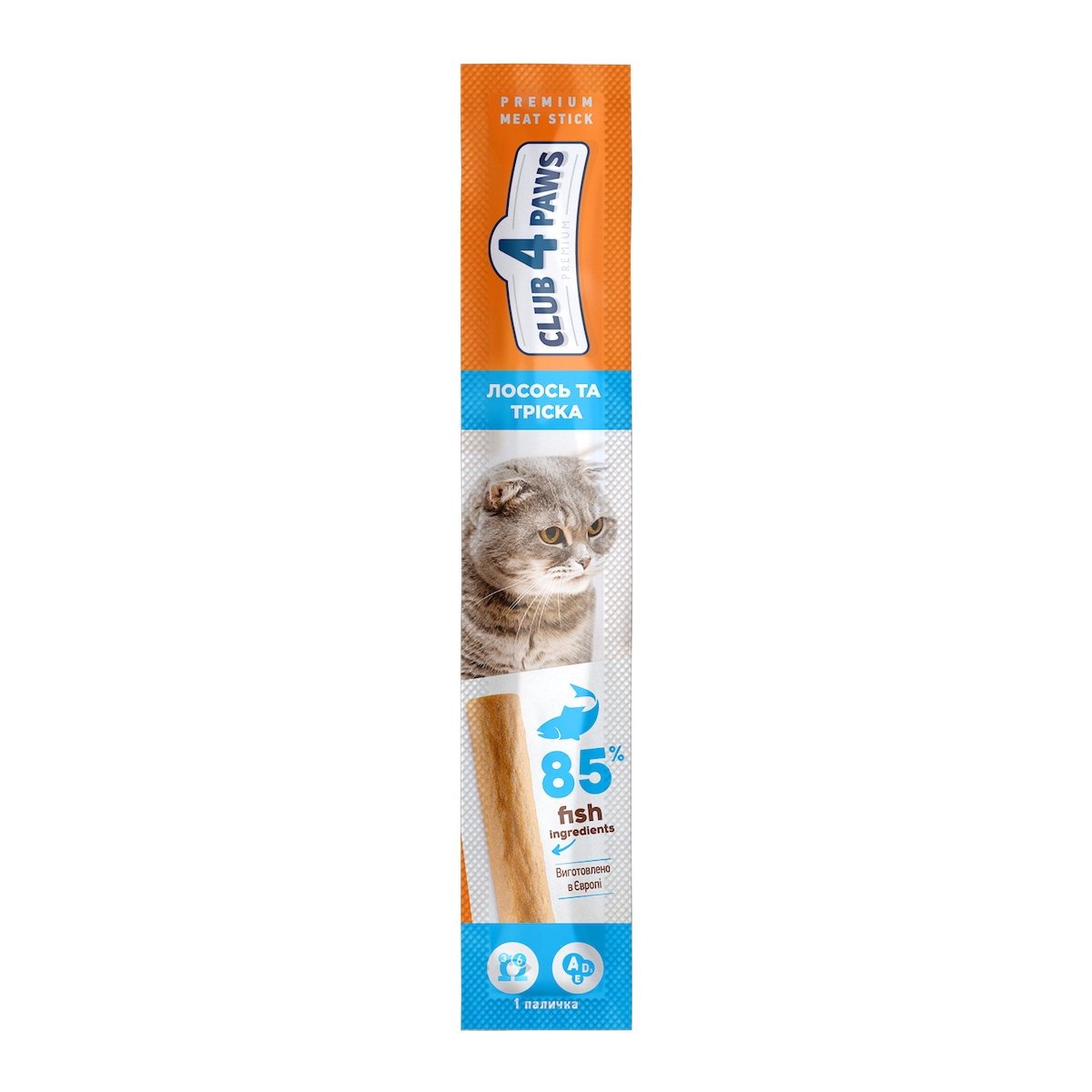CLUB 4 PAWS Premium Stick, recompense pisici, Baton, Somon și Cod, 5g - poza 2
