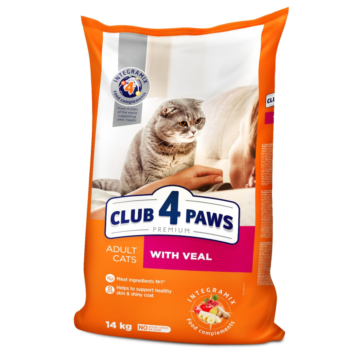 CLUB 4 PAWS Premium, Vită, hrană uscată pisici, 14kg - poza 5