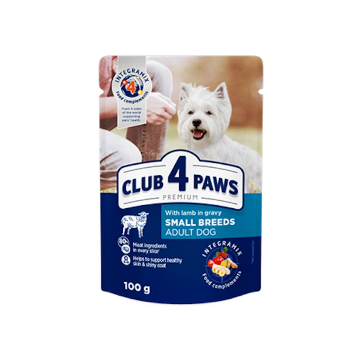 CLUB 4 PAWS Premium, XS-S, Miel, hrană umedă câini, (în sos) CLUB 4 PAWS Premium, XS-S, Miel, plic hrană umedă câini, (în sos), 100g - poza 2