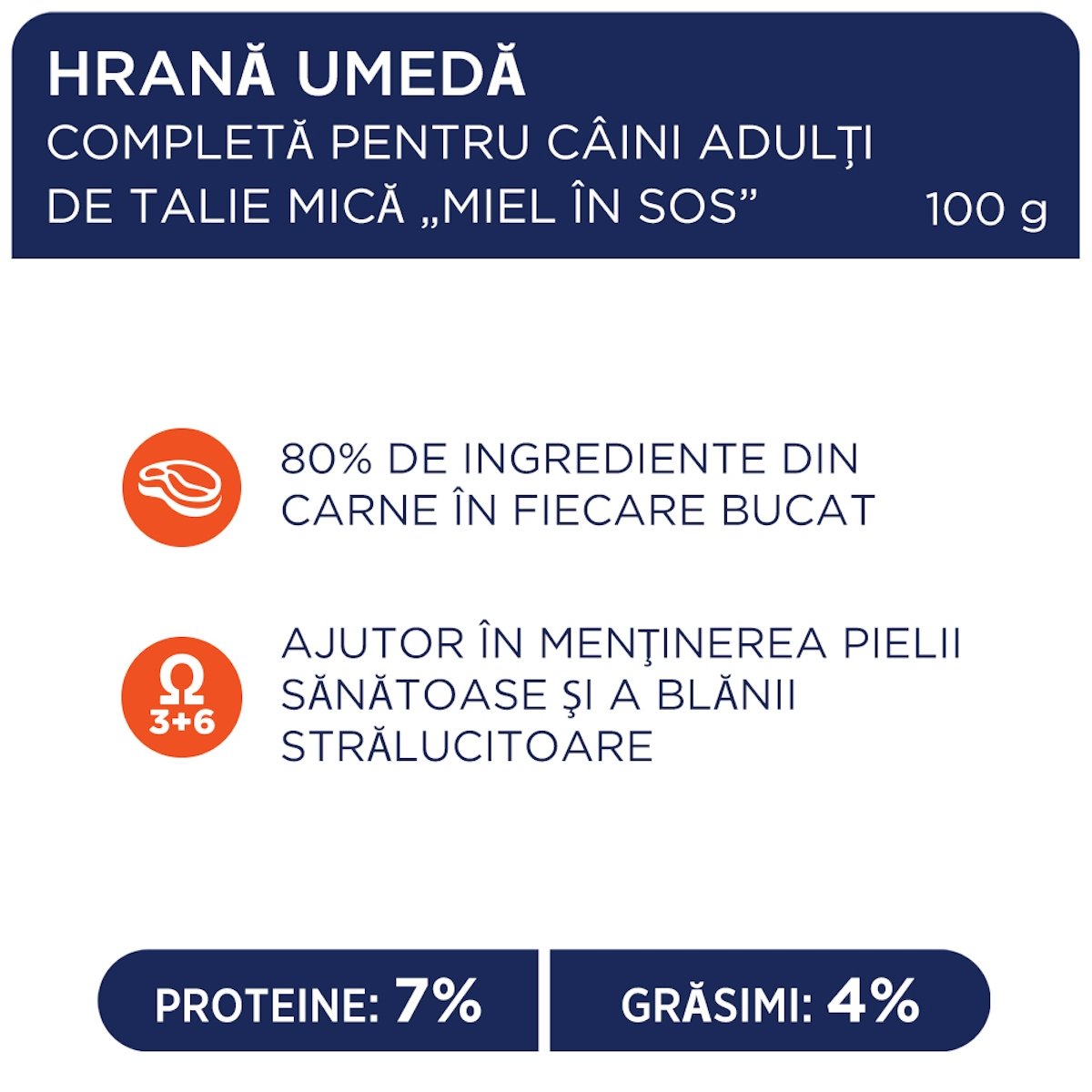 CLUB 4 PAWS Premium, XS-S, Miel, hrană umedă câini, (în sos) CLUB 4 PAWS Premium, XS-S, Miel, plic hrană umedă câini, (în sos), bax, 100g x 24buc - poza 4