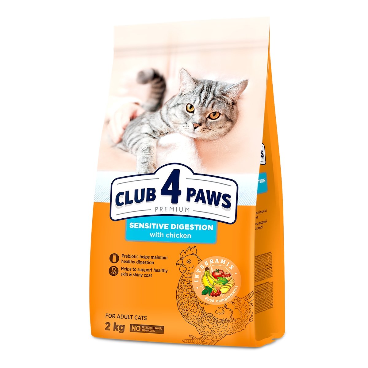 CLUB 4 PAWS Sensitive, Pui, hrană uscată pisici, sistem digestiv, 2kg - poza 4