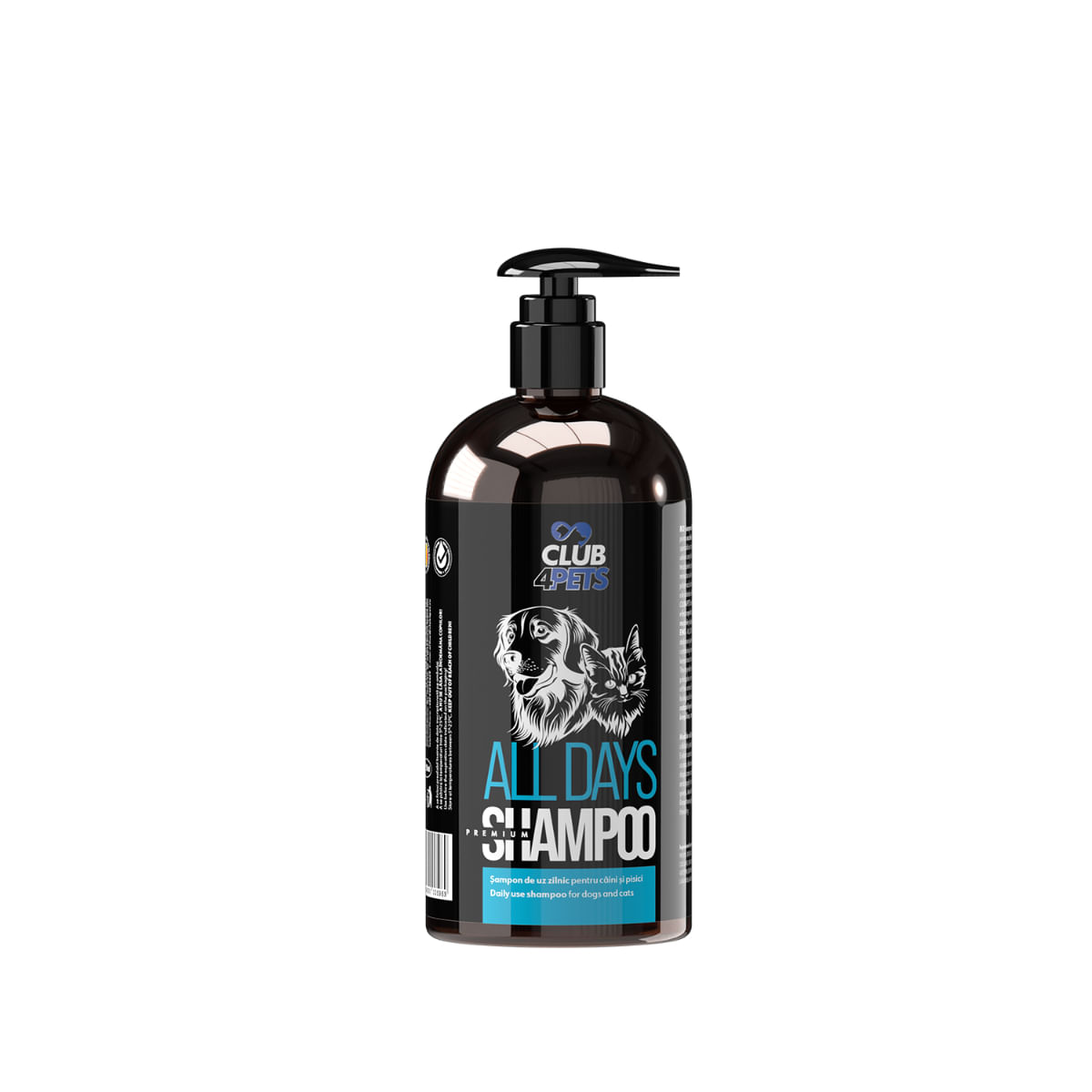 CLUB 4 PETS Premium All Days, șampon câini și pisici, flacon cu aplicator, 500ml - poza 1