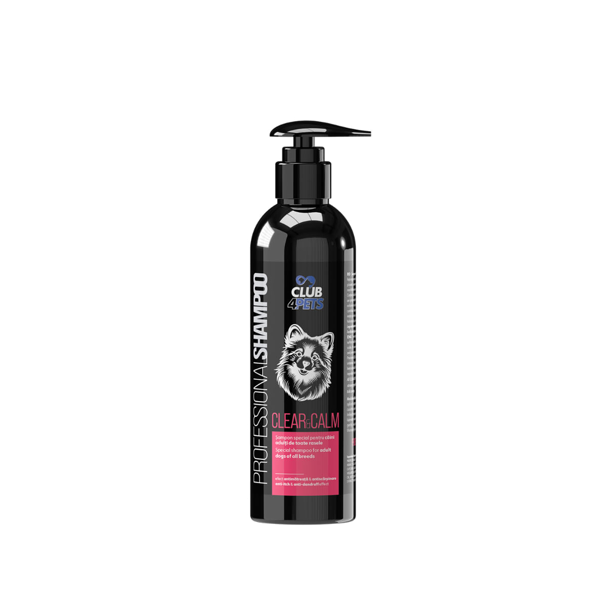 CLUB 4 PETS Profesional Clear & Calm, șampon câini, anti-mătreață, anti-mâncărime, flacon cu aplicator, 250ml - poza 2