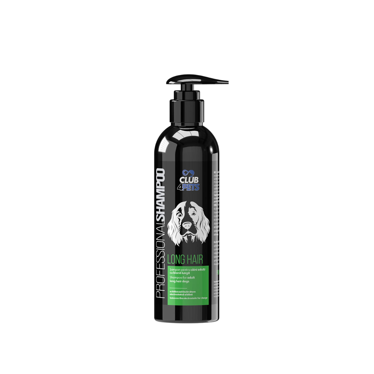 CLUB 4 PETS Profesional Long Hair, șampon câini, păr lung, blană sârmoasă, flacon cu aplicator, 250ml - poza 1