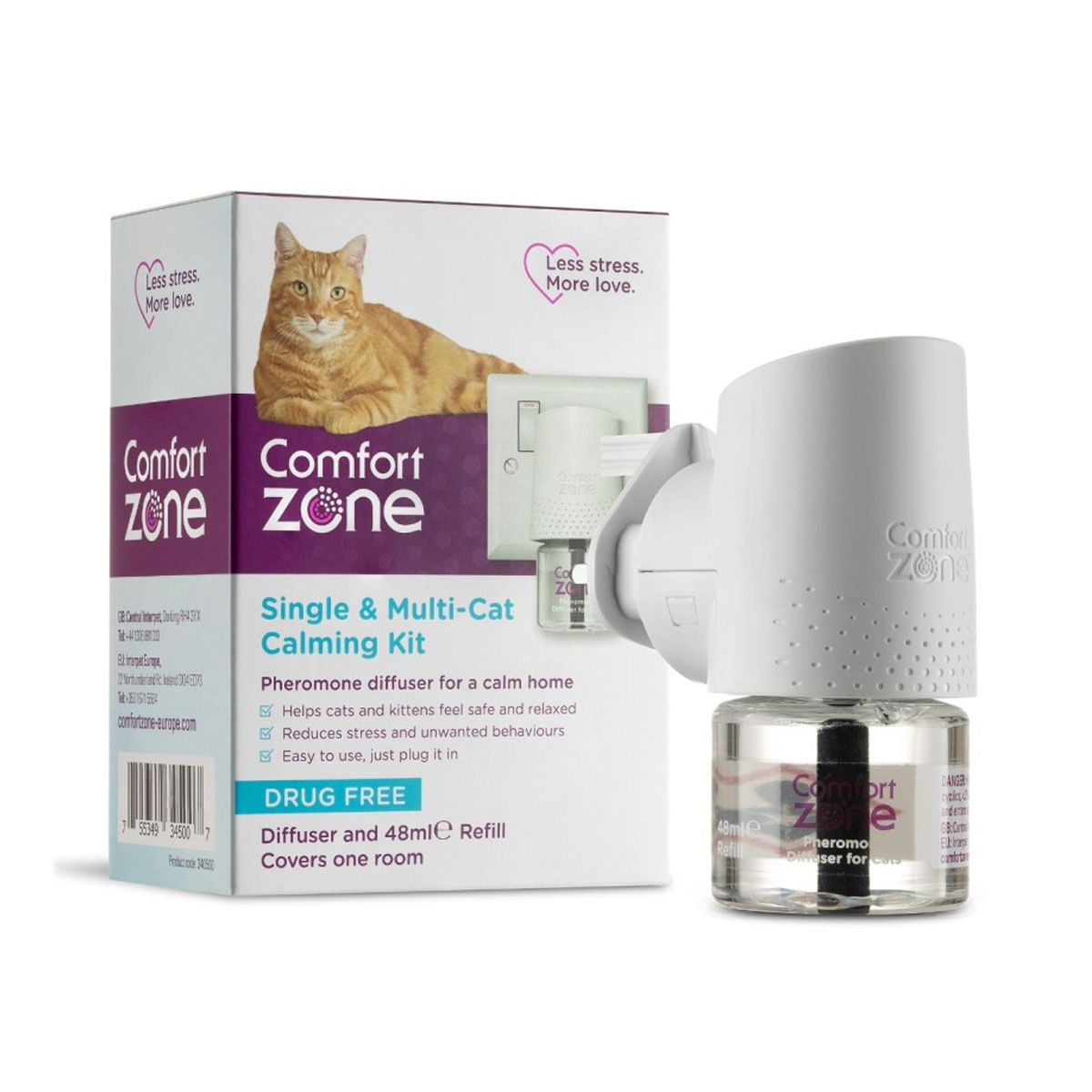 COMFORT ZONE Diffuser cu Feromoni cu Efect Calmant pentru Pisici, 48 ml - poza 1