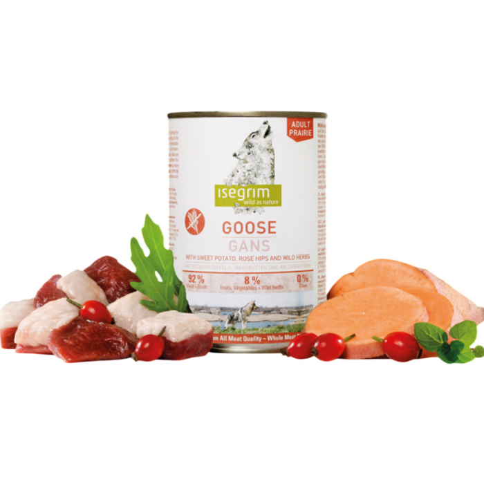Conserva pentru caini Isegrim Adult Goose cu gasca cartof dulce 400 gr