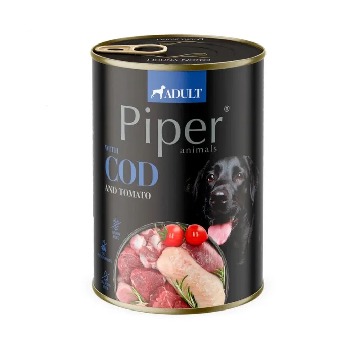 Conserva pentru caini Piper Adult cu cod tomate 400 gr