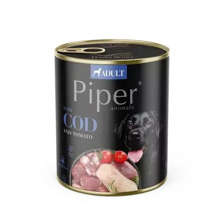Conserva pentru caini Piper Adult cu cod tomate 800 gr