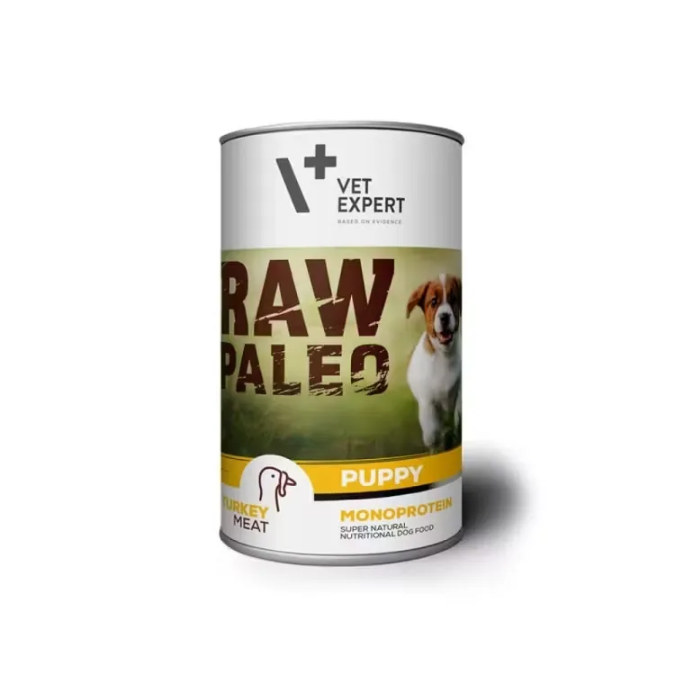 Conserva pentru caini Raw Paleo Puppy cu curcan 400 gr