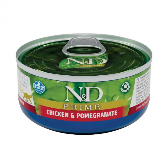 Conserva pentru pisici ND Prime Adult pui rodie 70 gr