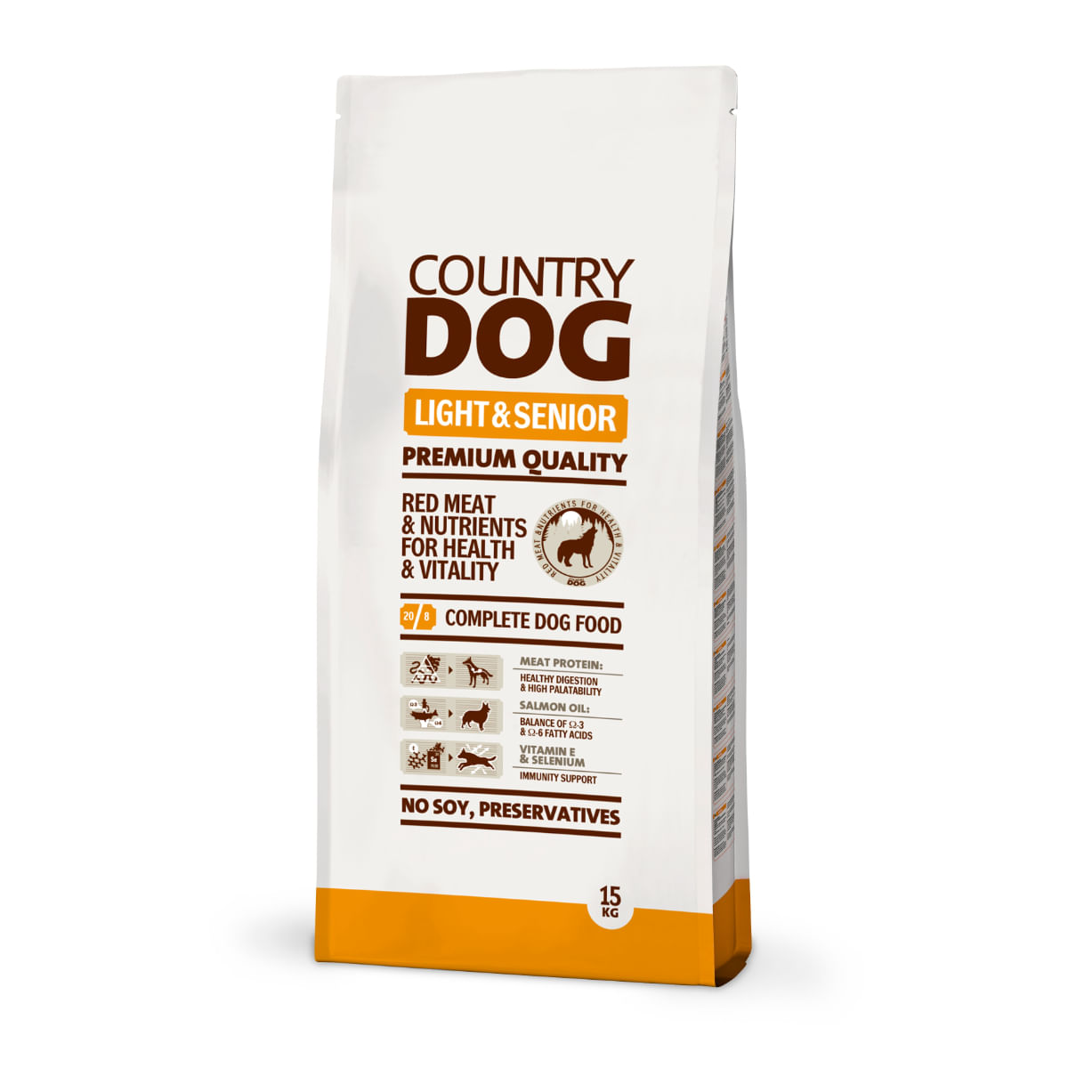 COUNTRY DOG FOOD Light & Senior, XS-XL, Pui, hrană uscată câini senior, obezitate, 15kg - poza 2