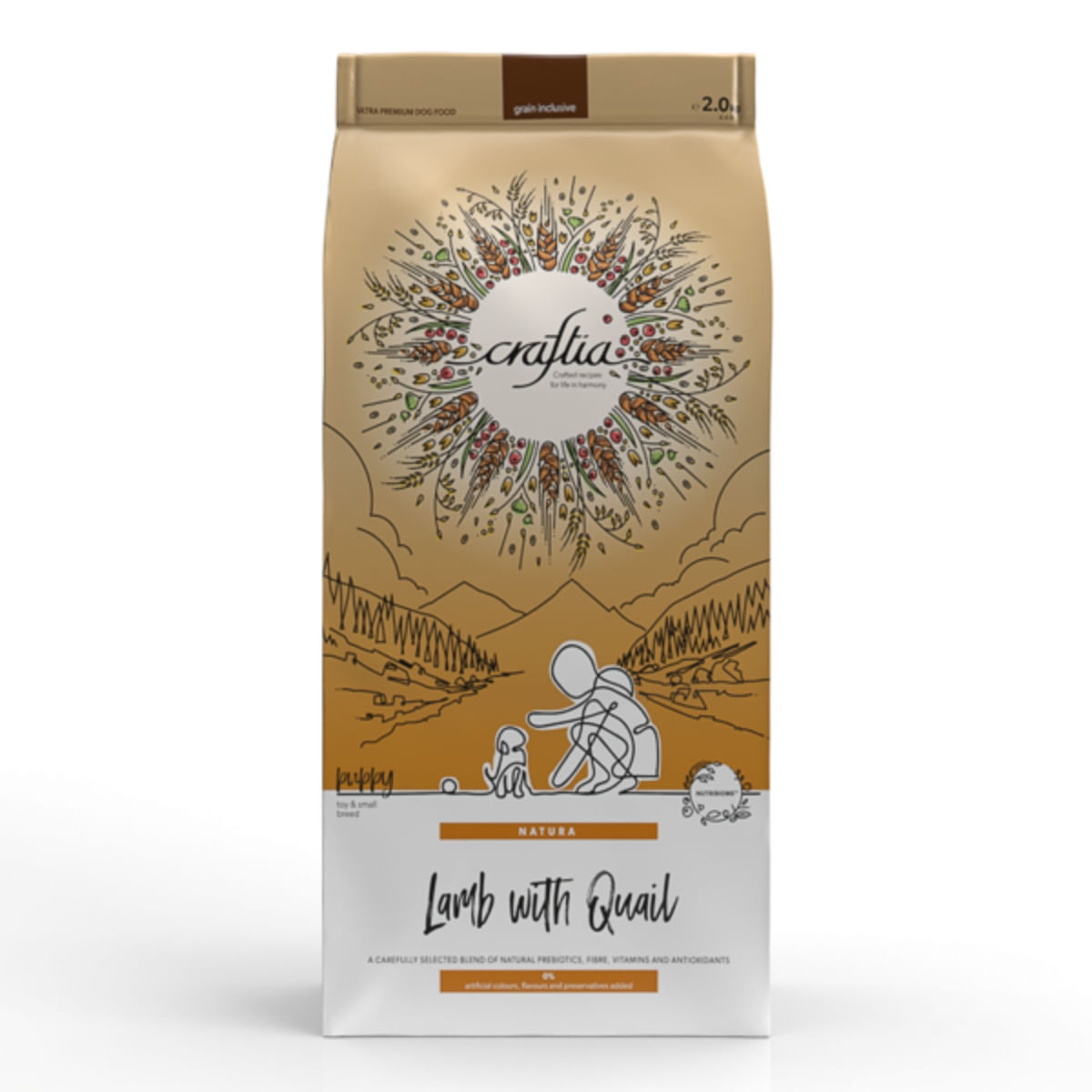CRAFTIA Natura, XS-S, Miel și Prepeliță, hrană uscată câini junior, 2kg - poza 2