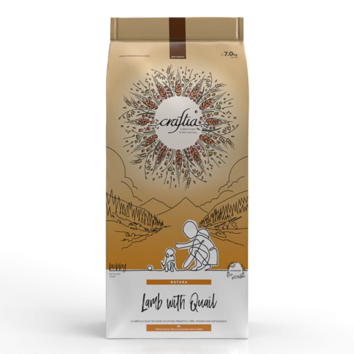 CRAFTIA Natura, XS-S, Miel și Prepeliță, hrană uscată câini junior, 7kg - poza 2