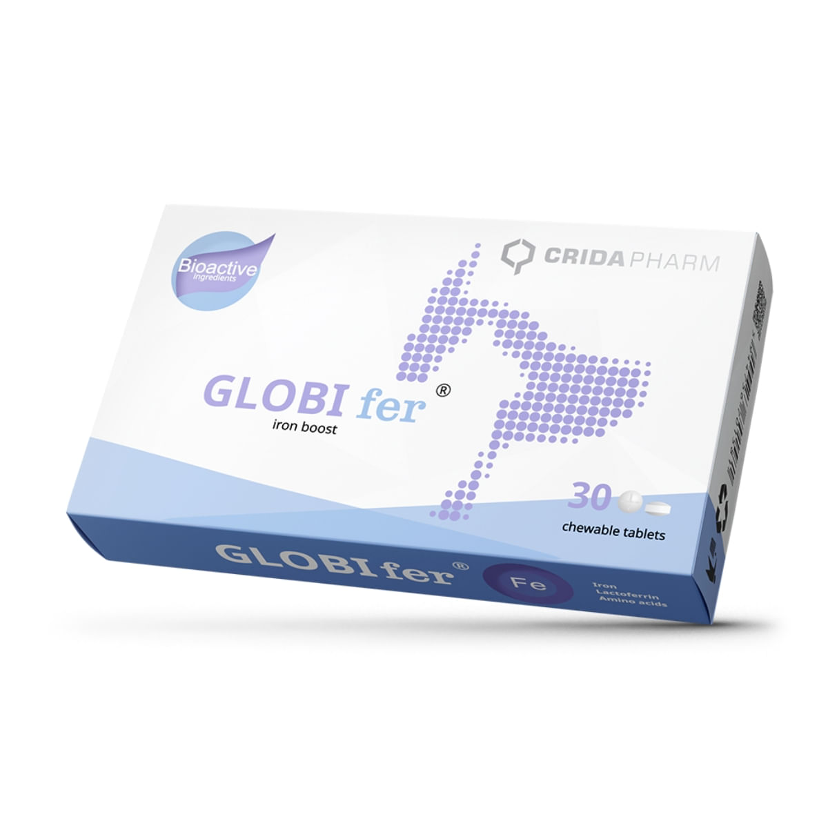 CRIDA PHARM Globi Fer Iron Boost, supliment sistem cardio-vascular câini, comprimate masticabile CRIDA PHARM Globi Fer Iron Boost, XS-XL, supliment sistem cardio-vascular câini și pisici, cutie, 30 comprimate masticabile - poza 2