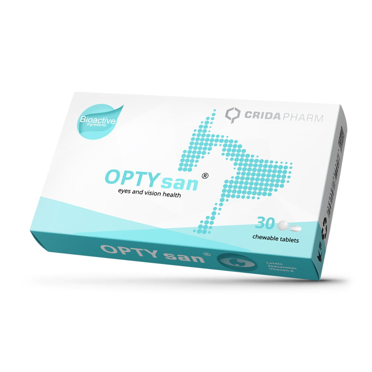 CRIDA PHARM Optysan, supliment oftalmic câini, comprimate masticabile CRIDA PHARM Optysan, XS-XL, supliment oftalmic câini și pisici, cutie, 30 comprimate masticabile - poza 1