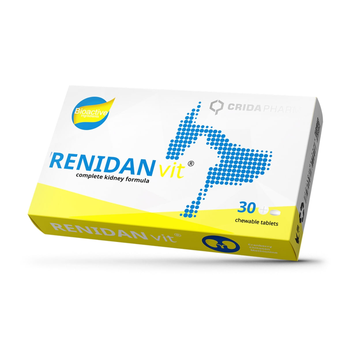 CRIDA PHARM Renidan Vit, supliment sistem renal câini, comprimate masticabile CRIDA PHARM Renidan Vit, XS-XL, supliment sistem renal câini și pisici, cutie, 30 comprimate masticabile - poza 2