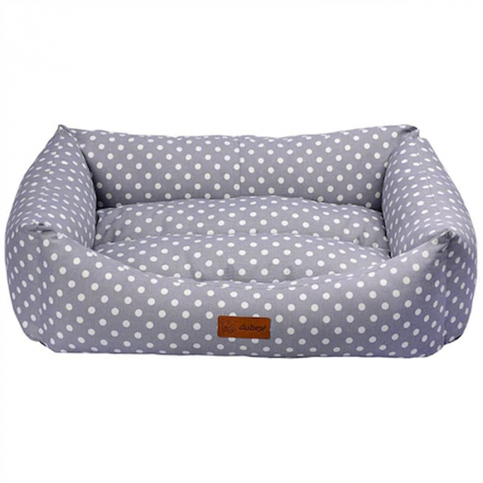 Culcus pentru caini si pisici 4Dog Deluxe Makaron XL gri 95x70x22 cm