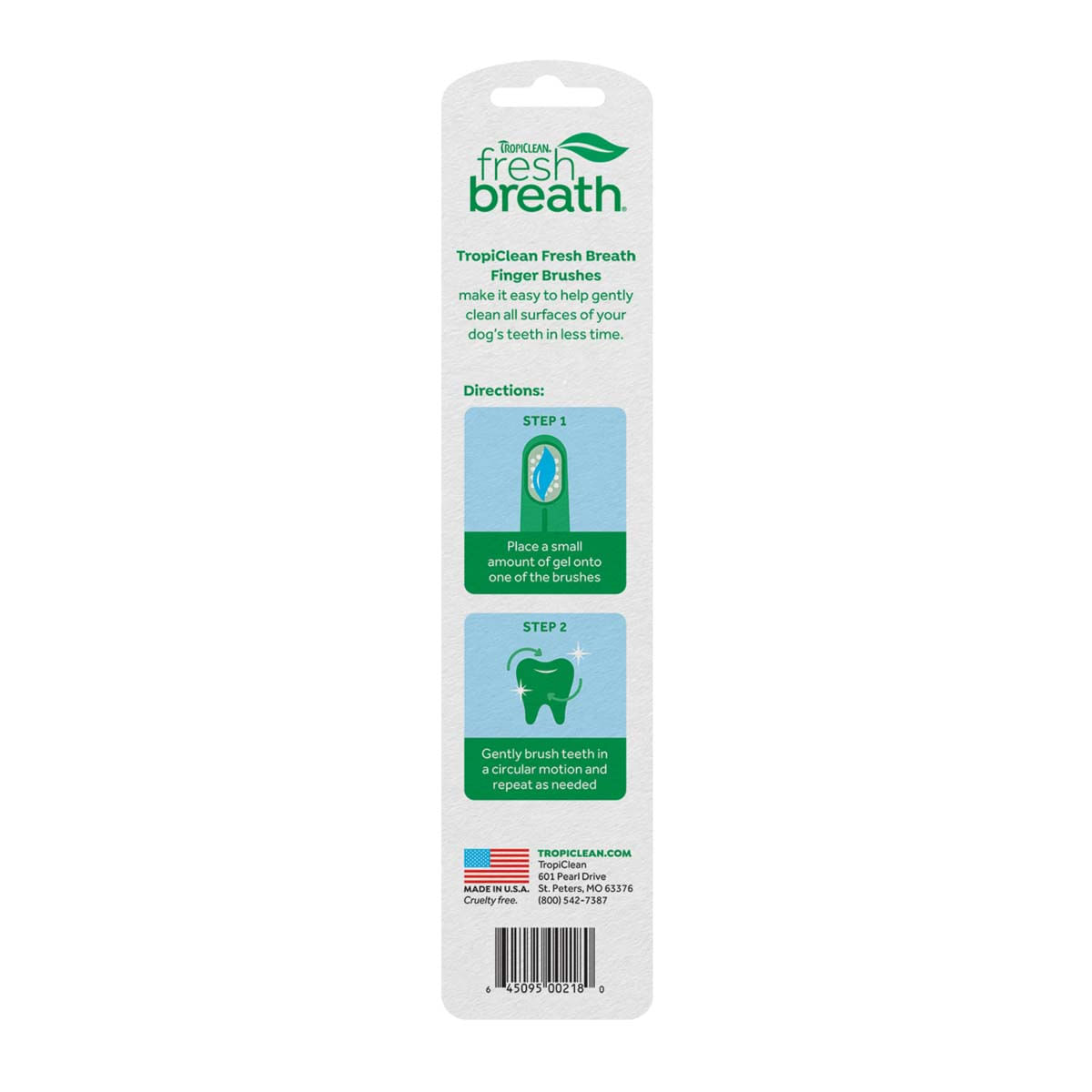 Degetar Spalat Dinti Caini TropiClean Oral Care, 2 bucati - poza 3