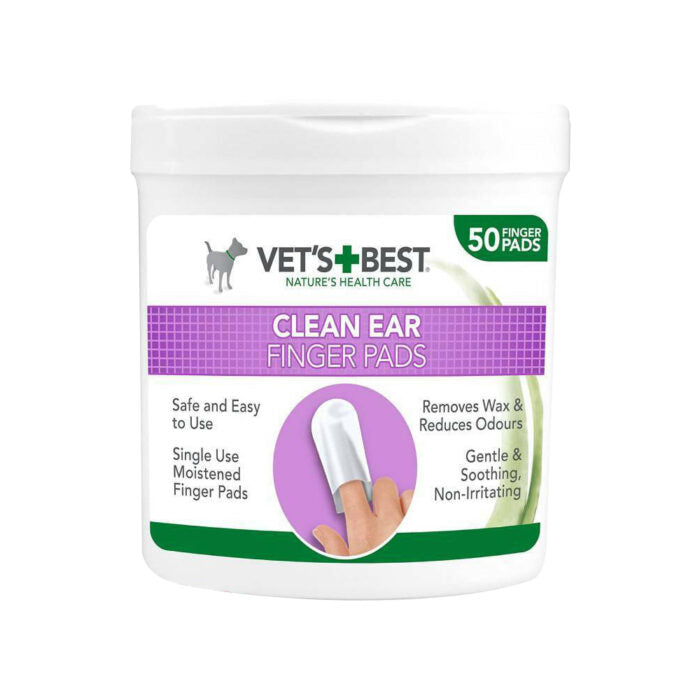 Degetare curatare urechi pentru caini Vet's Best, 50 buc