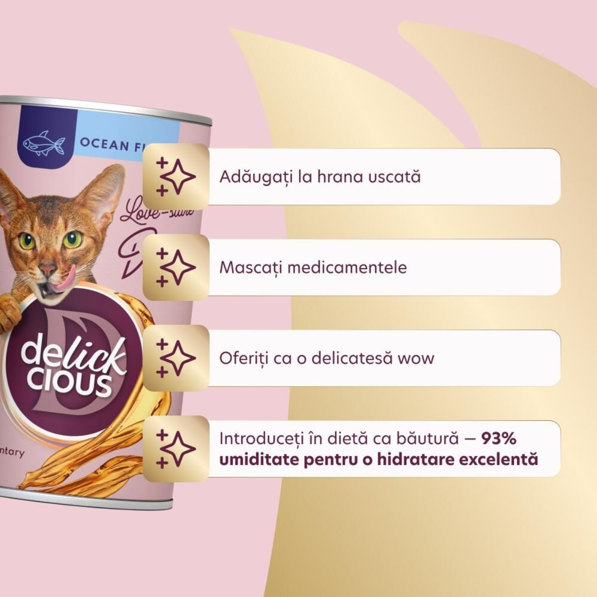 DELICKCIOUS Băutură, Pește, conservă recompense pisici, (topping), 140g - poza 5