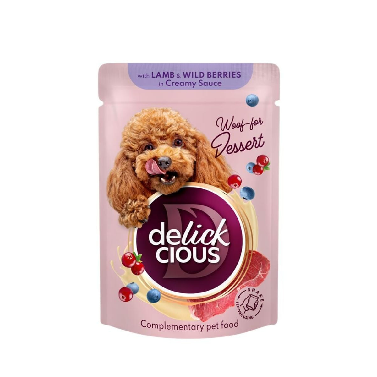 DELICKCIOUS Dessert, XS-S, Miel și Fructe de Pădure, plic hrană umedă câini, (în sos), bax, 80g x 12buc