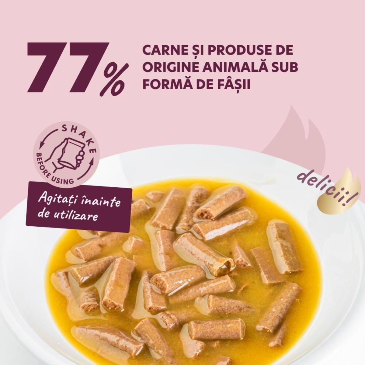 DELICKCIOUS Dinner, Rață și dovleac, plic hrană umedă pisici, (în supă), bax, 85g x 12buc - poza 3