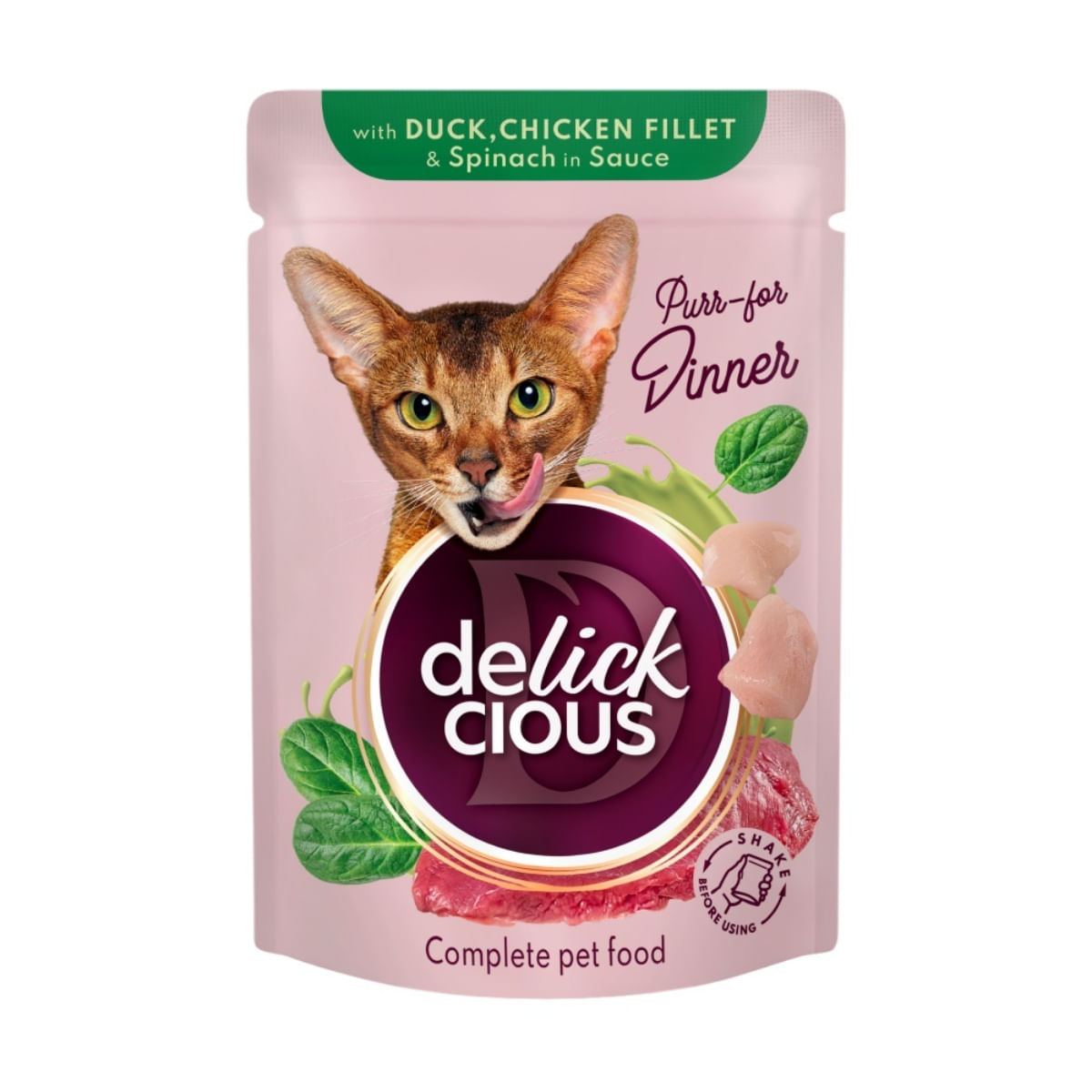 DELICKCIOUS Dinner, Rață și Pui, plic hrană umedă pisici, (în sos), 85g - poza 2