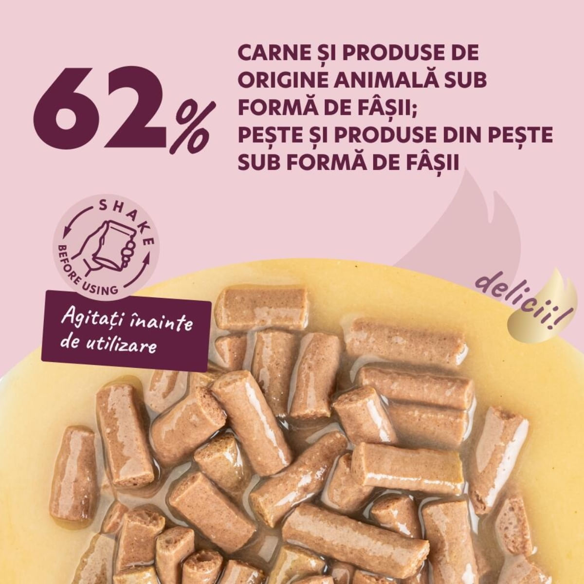 DELICKCIOUS Dinner, Somon și Brânză, plic hrană umedă pisici, (în supă), bax, 85g x 12buc - poza 3