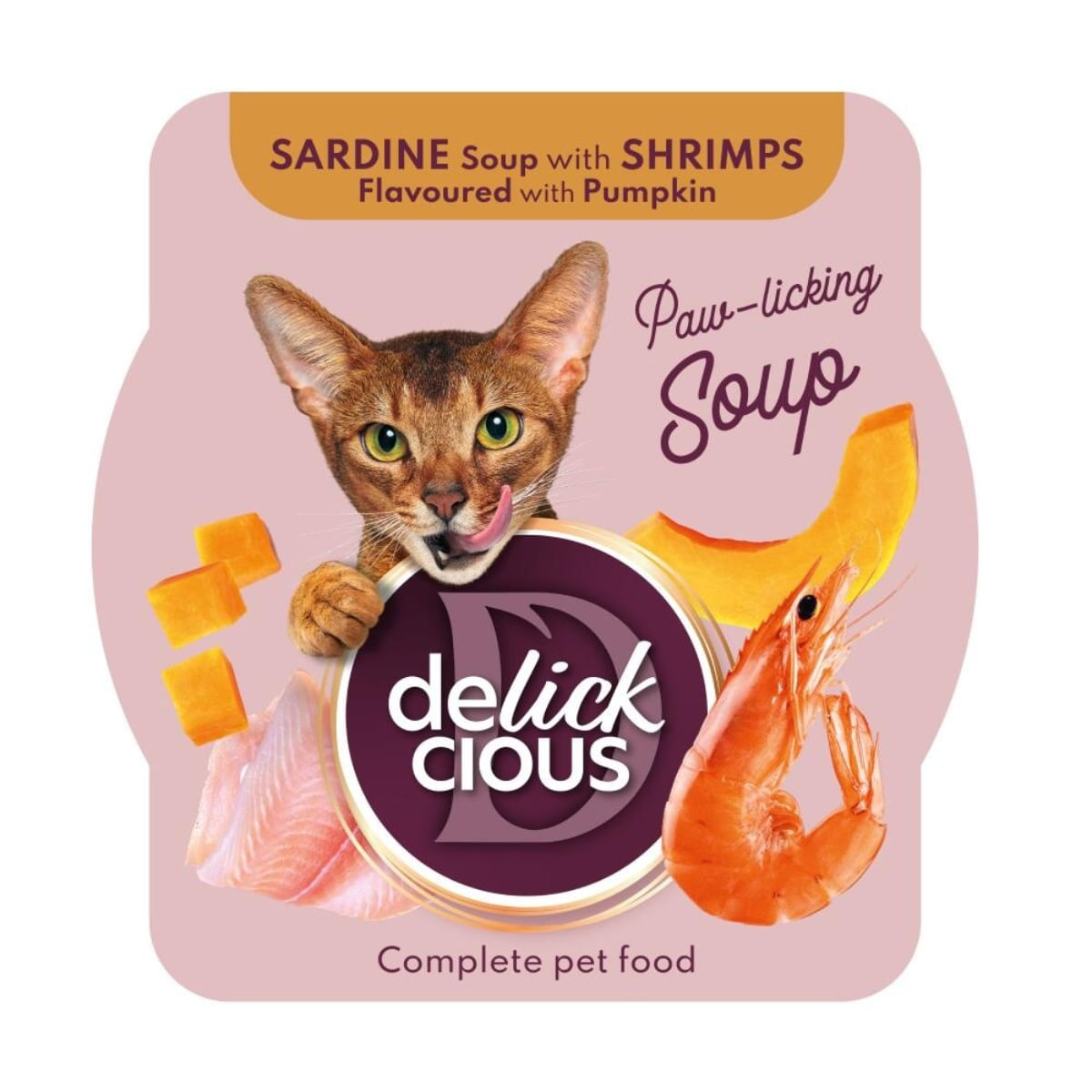 DELICKCIOUS Supă, Sardine și Creveți, bol hrană umedă pisici, (în supă), bax, 80g x 12buc - poza 2