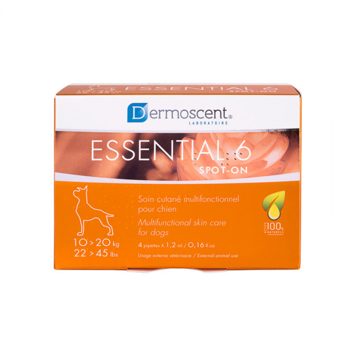 Dermoscent Essential 6 pentru caini ( 10 - 20 kg ) x 4 pipete