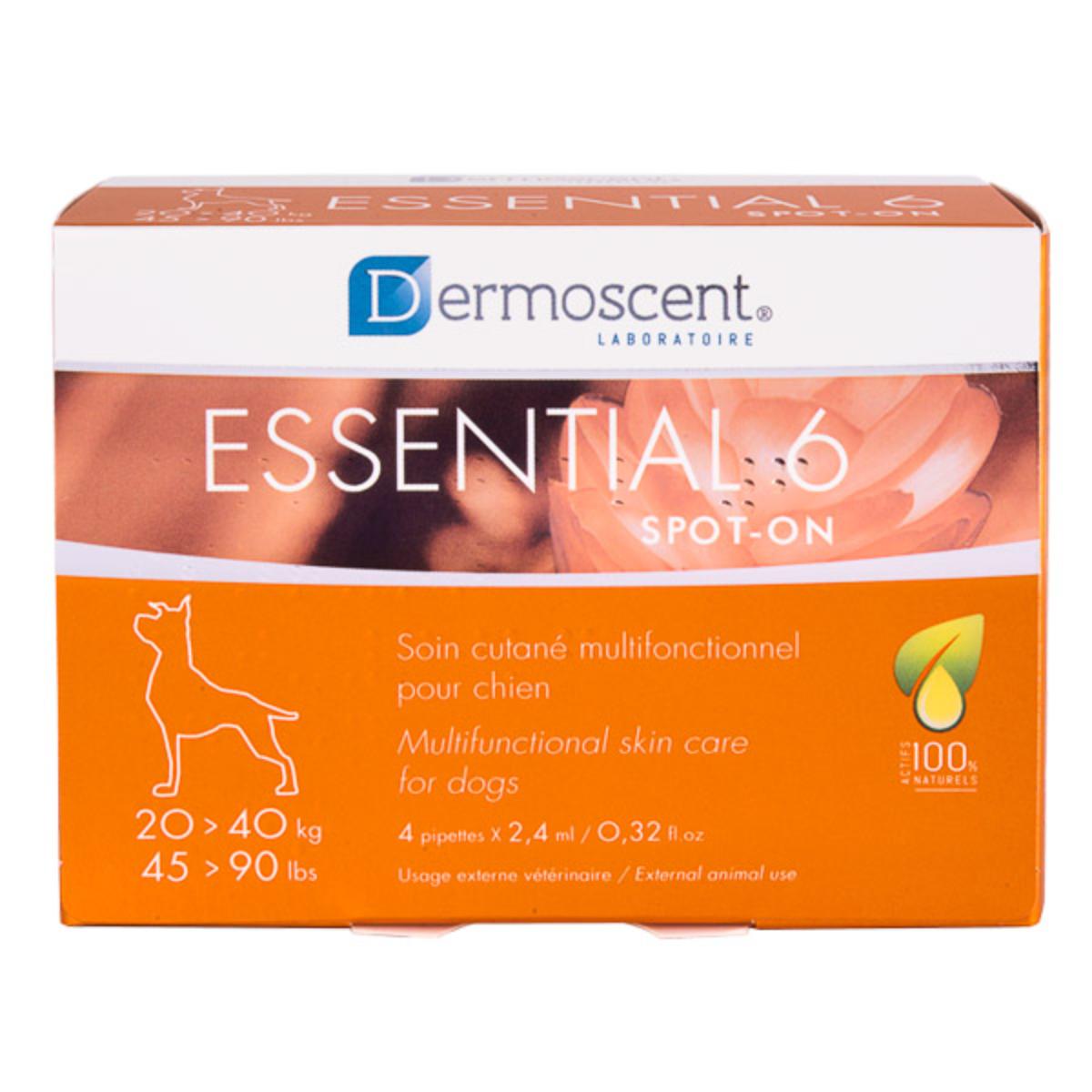 DERMOSCENT Essential 6, tratament adjuvant pipete câini, piele sensibilă, cutie DERMOSCENT Essential 6, M-L(20 - 40kg), tratament adjuvant pipete câini, piele sensibilă, cutie, 4buc - poza 1
