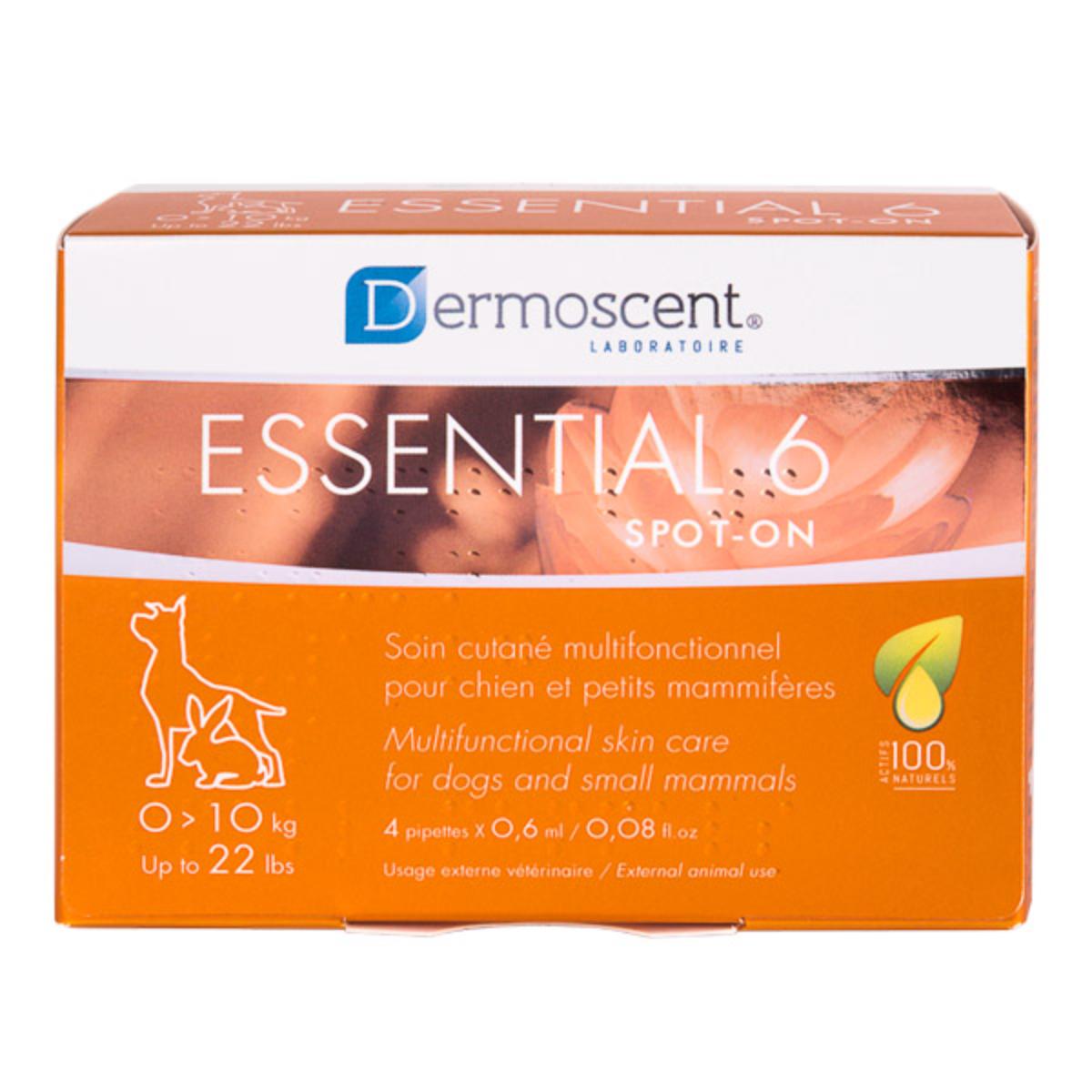 DERMOSCENT Essential 6, tratament adjuvant pipete câini, piele sensibilă, cutie DERMOSCENT Essential 6, XS-S(<10kg), tratament adjuvant pipete câini, piele sensibilă, cutie, 4buc - poza 1