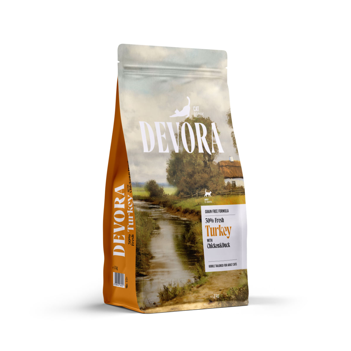 DEVORA, Curcan și Rață, hrană uscată fără cereale pisici, 2kg - poza 2