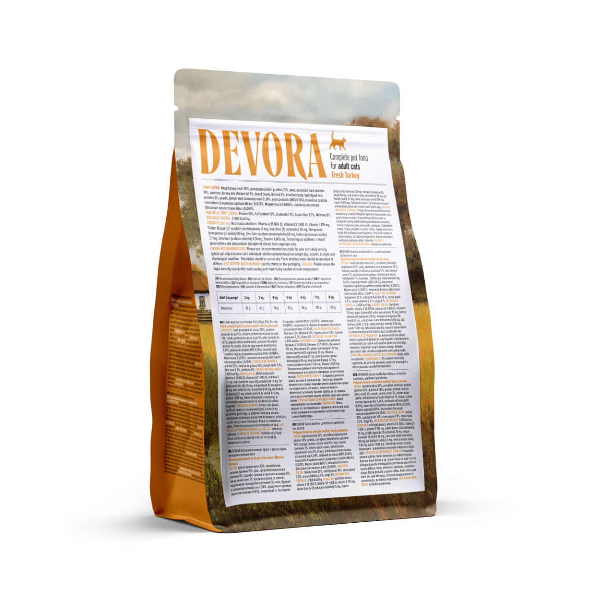 DEVORA, Curcan și Rață, hrană uscată fără cereale pisici, 400g - poza 3