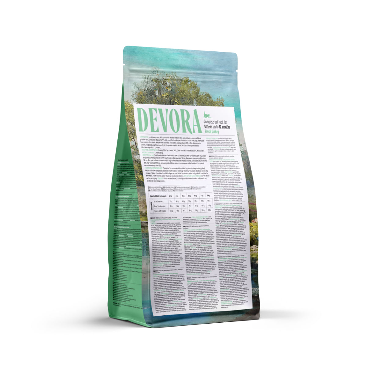 DEVORA Kitten, Curcan și Pui, hrană uscată fără cereale pisici junior, 2kg - poza 3