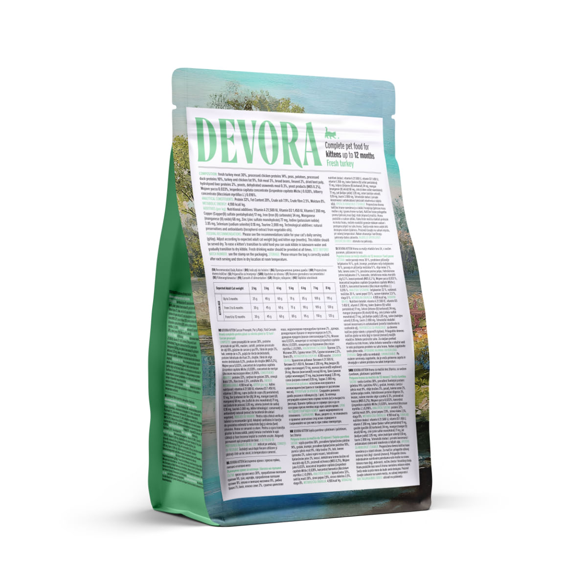 DEVORA Kitten, Curcan și Pui, hrană uscată fără cereale pisici junior, 400g - poza 3