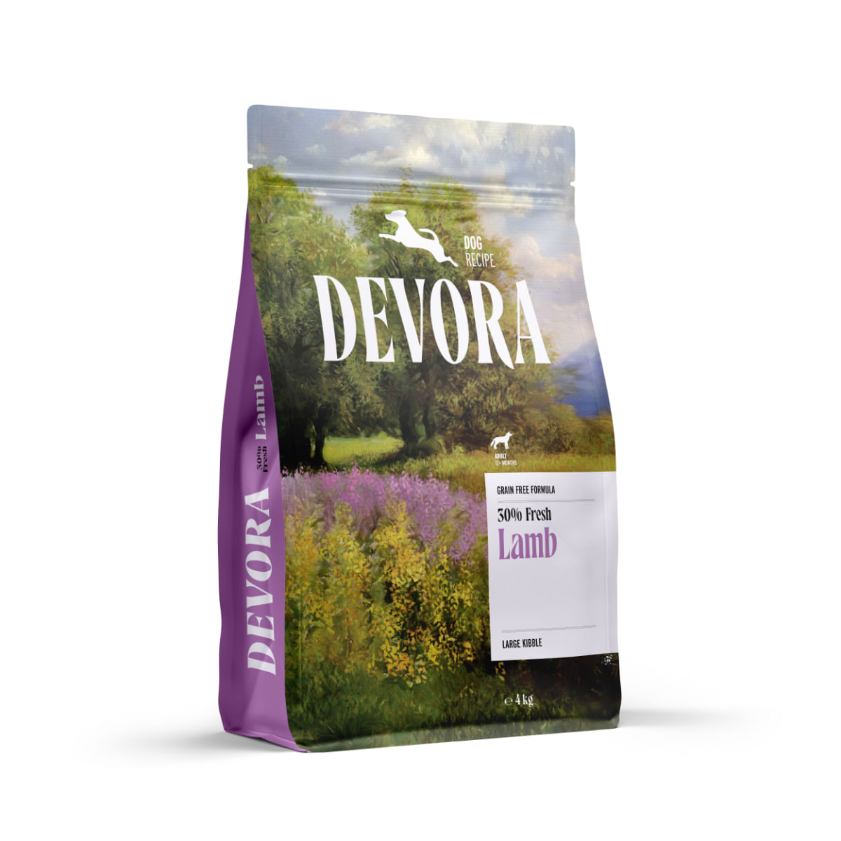 DEVORA Large Breeds, L-XL, Miel, hrană uscată monoproteică fără cereale câini, 4kg - poza 1