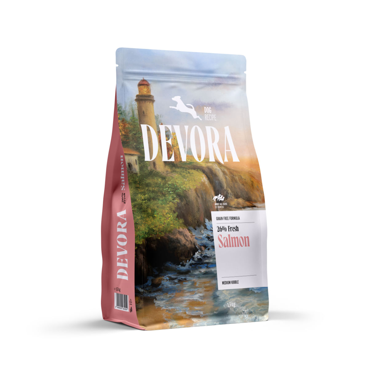 DEVORA Monoprotein, XS-XL, Somon, hrană uscată monoproteică fără cereale câini, 1.5kg - poza 2