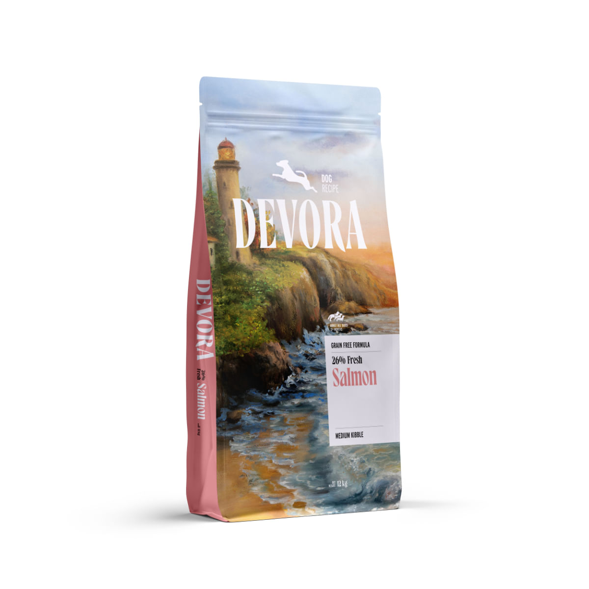 DEVORA Monoprotein, XS-XL, Somon, hrană uscată monoproteică fără cereale câini, 12kg - poza 1