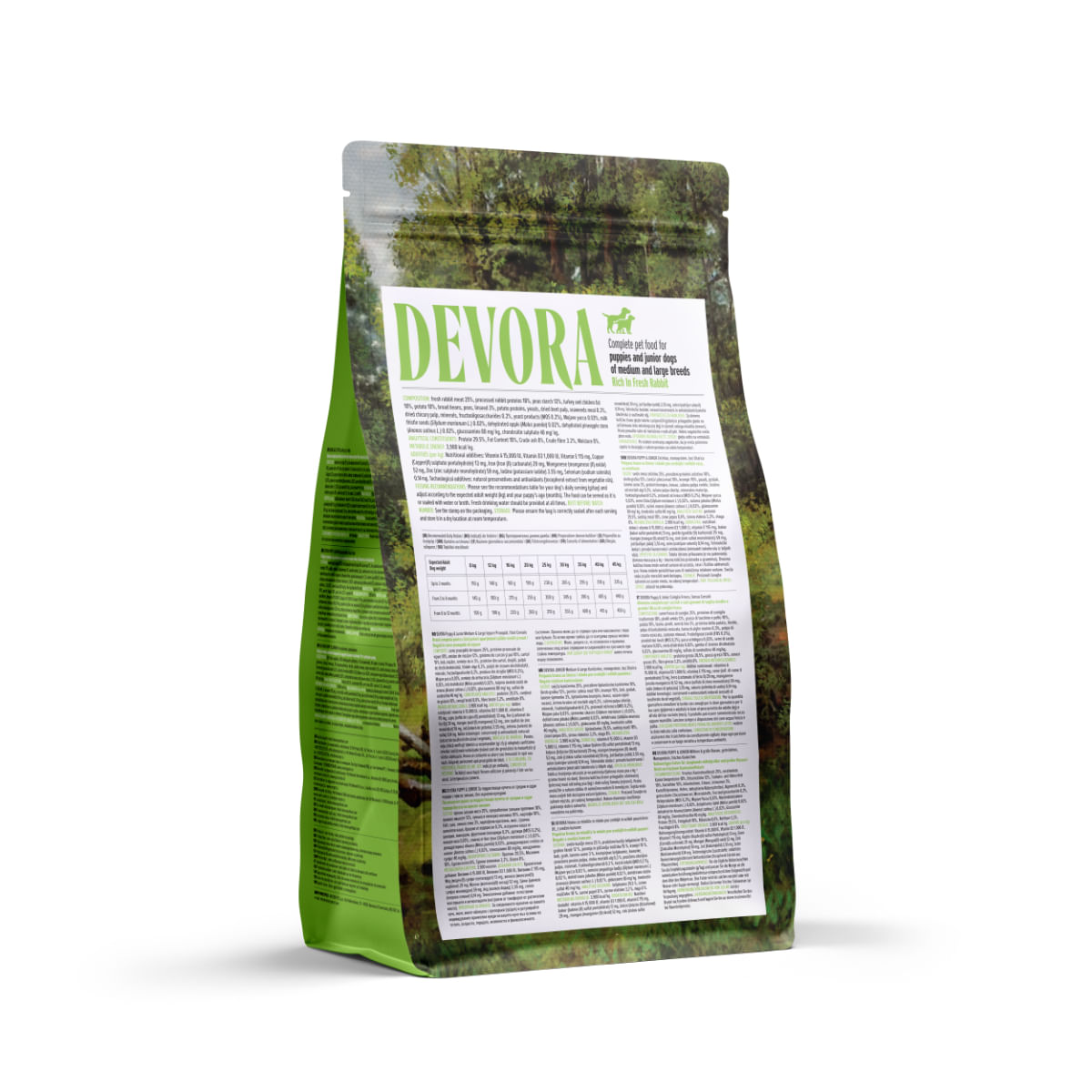 DEVORA Puppy Medium&Large, M-XL, Iepure, hrană uscată monoproteică fără cereale câini junior, 1.5kg - poza 3