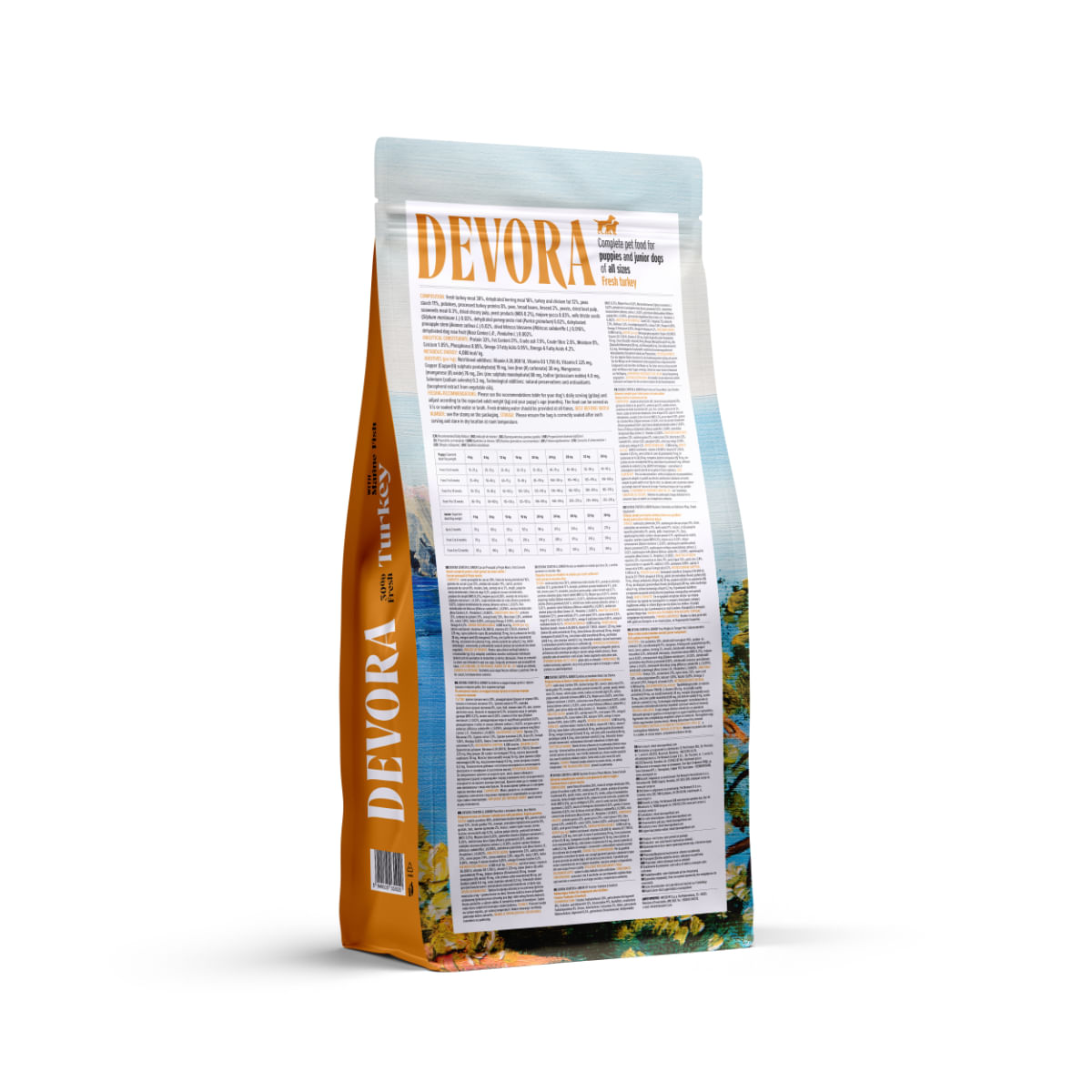 DEVORA Starter & Junior, XS-XL, Curcan și Hering, hrană uscată fără cereale câini junior, 7.5kg - poza 3