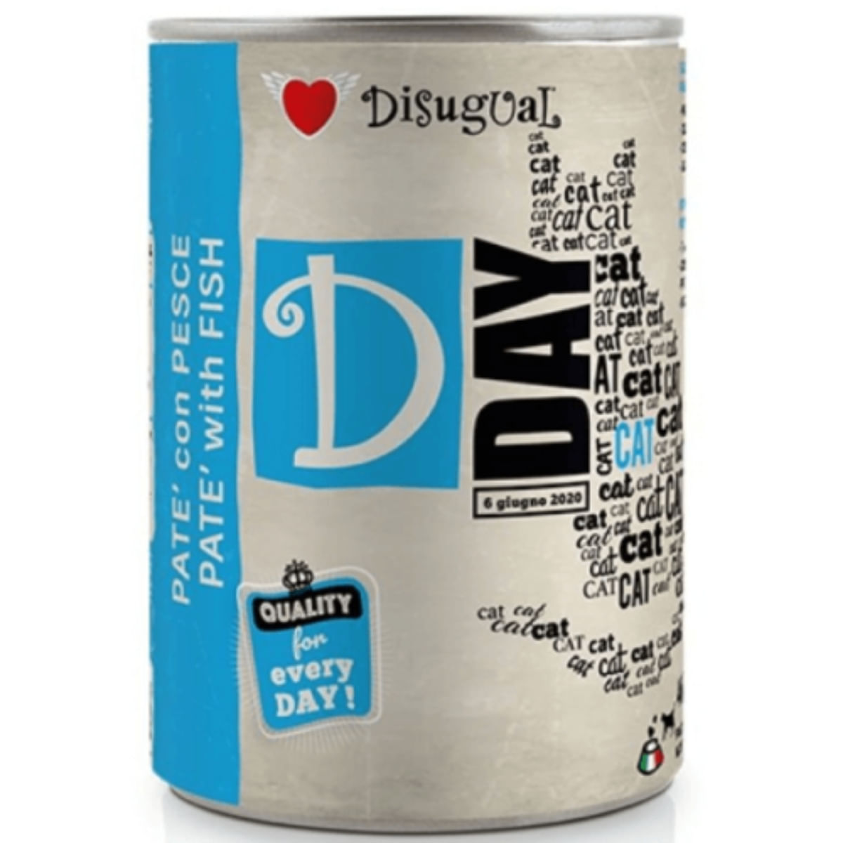 DISUGUAL D Day, Pește, conservă hrană umedă fără cereale pisici, (pate), 400g - poza 2