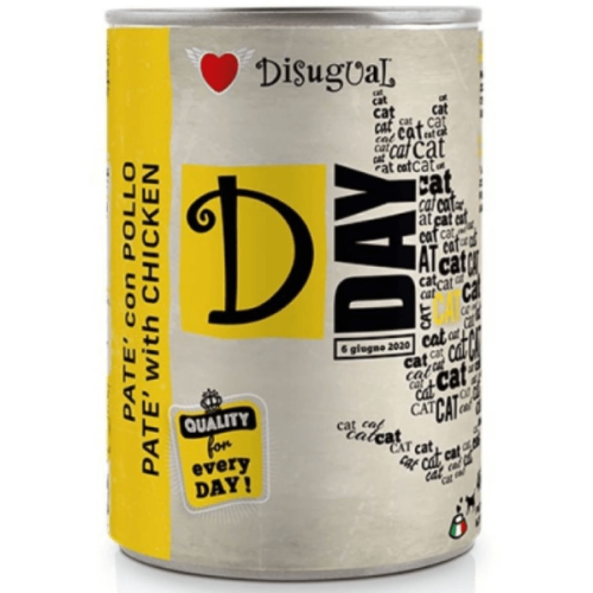 DISUGUAL D Day, Pui, conservă hrană umedă fără cereale pisici, (pate), 400g - poza 2