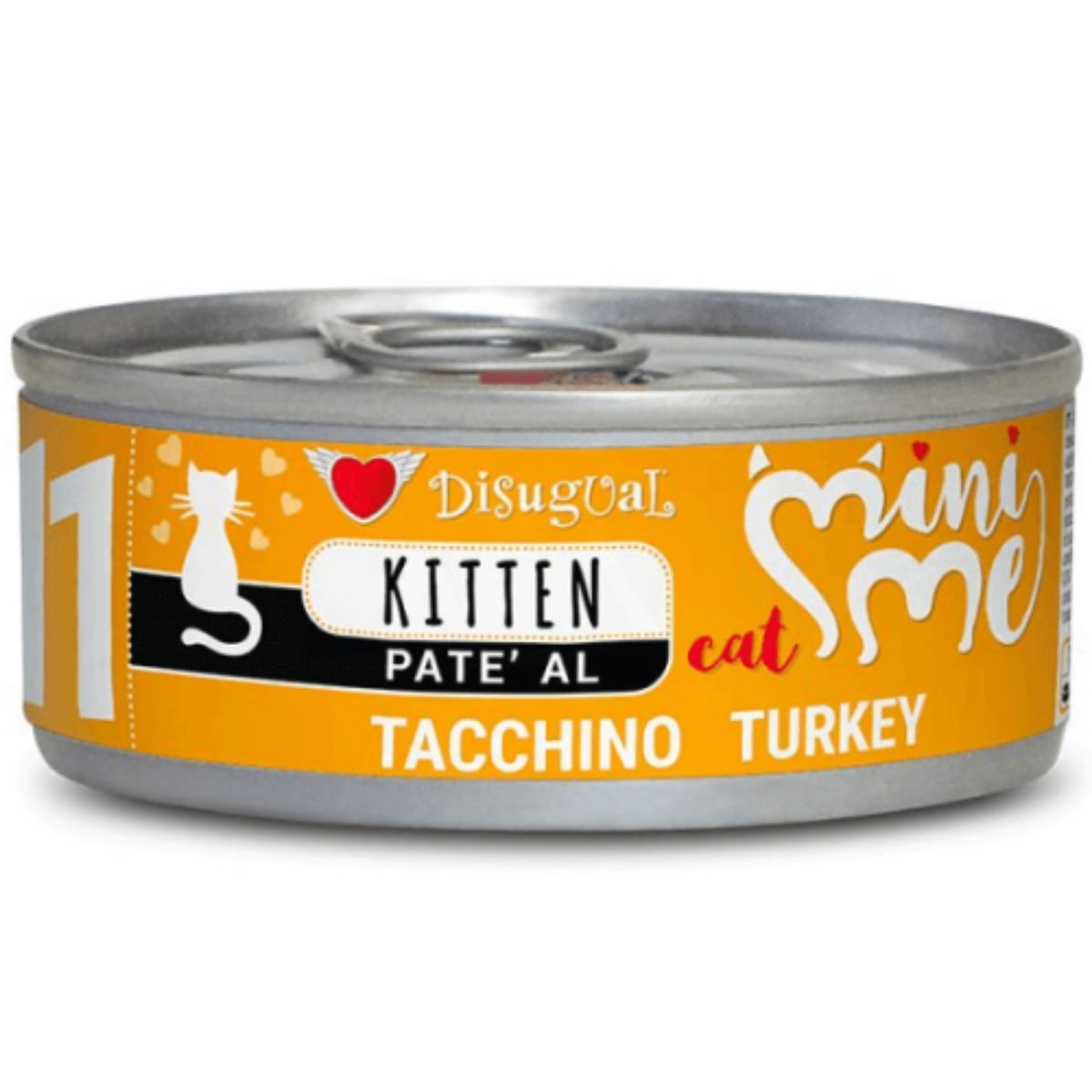 DISUGUAL Mini Me Kitten, Curcan, conservă hrană umedă fără cereale pisici junior, (pate), 85g - poza 1